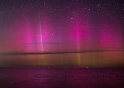 Noorderlicht op 5/6 mei boven het IJsselmeer. Foto: Roy Keeris
